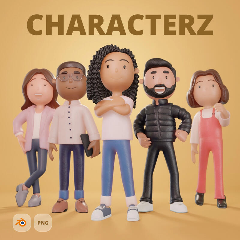 CHARACTERZ - 3D illustration library of hand gestures for free