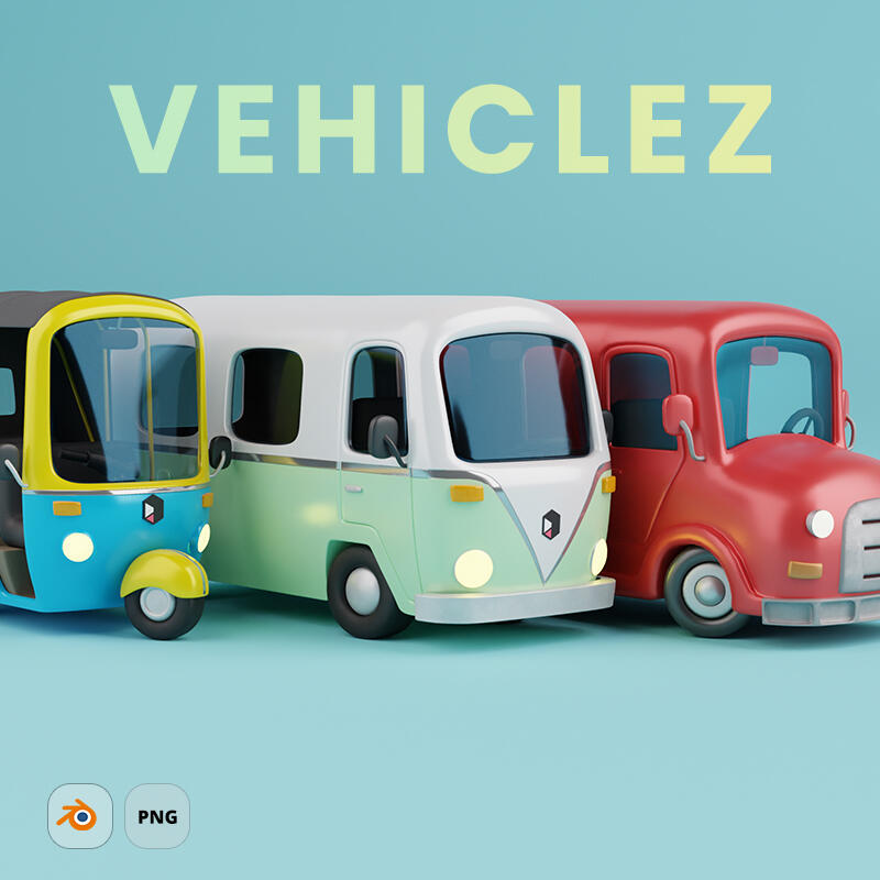 VEHICLEZ - cartoon fully rigged 3D vehicles