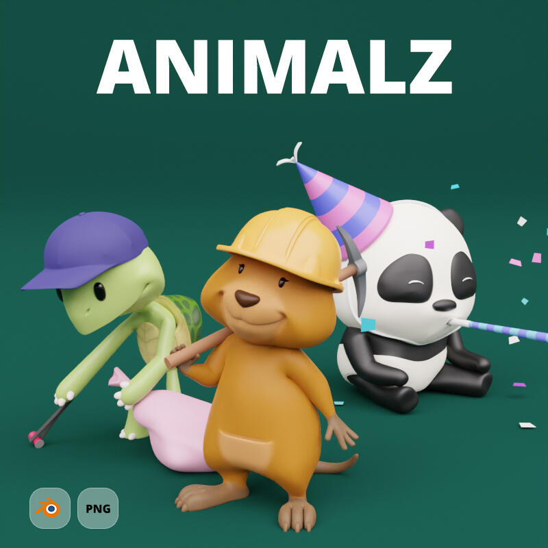 Animalz - Cute 3D illustrations of animals
