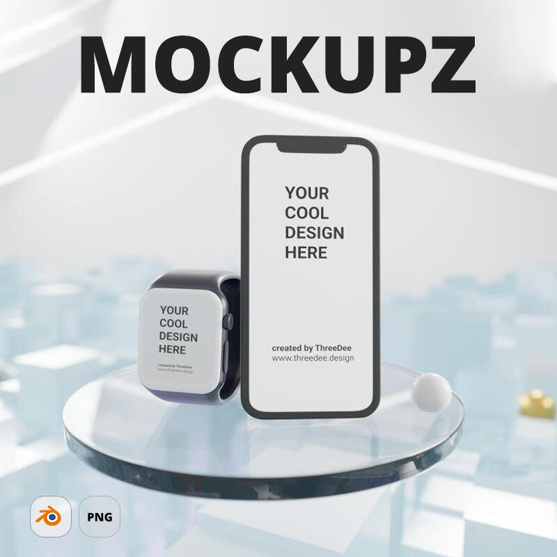MOCKUPZ - Free 3D mockup scenes for showcasing your design work in style.